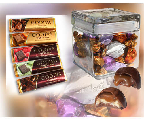 luscious Godiva truffles and rich truffle bars