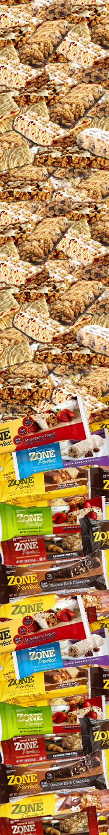 lots of Special K bars and Zone bars