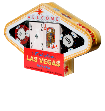 famous Vegas sign shaped box of chocolates